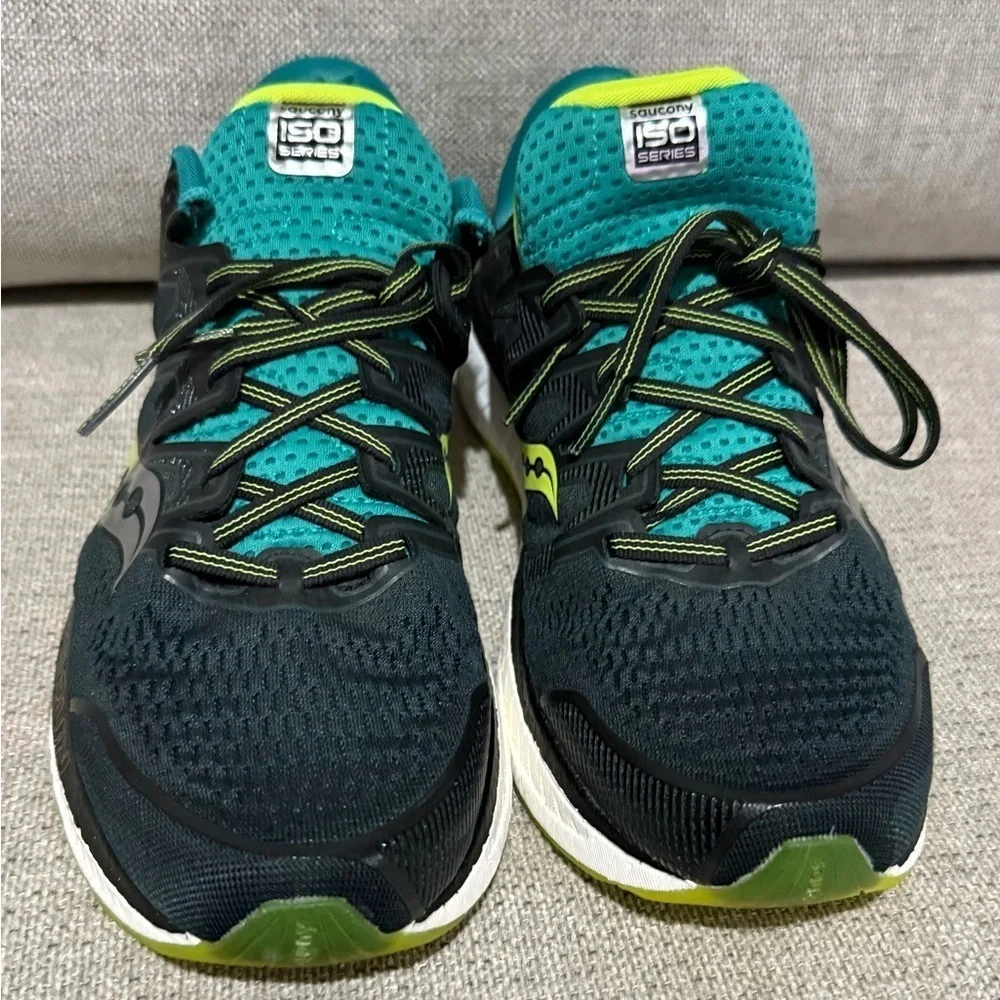 Saucony Black and Lime Athletic Shoes